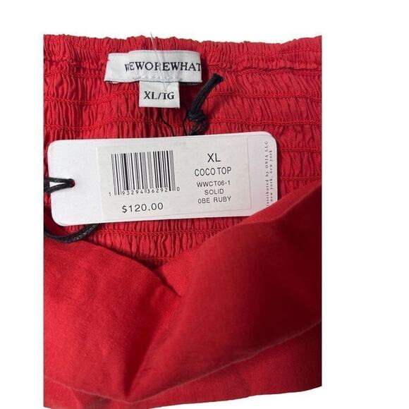 WeWoreWhat Solid Obe Ruby Coco Crop Top Blouse X Large New - Picture 9 of 14